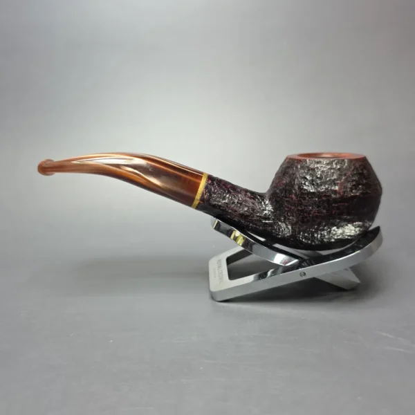 Savinelli Roma Lucite 673 KS Partially Rusticated Bulldog Estate Briar Pipe, Italian Estates, 6mm - Image 4