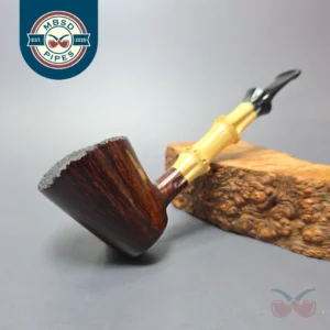 Martin Romijn Smooth Poker w/ Bamboo Handmade Briar Pipe, New