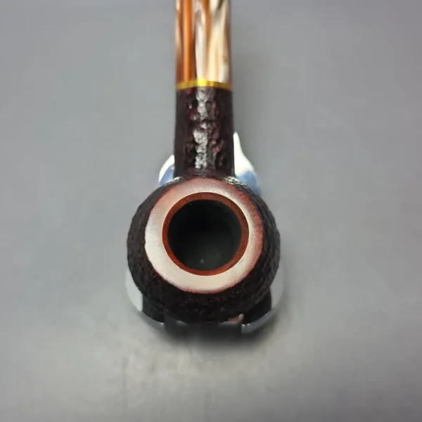Savinelli Roma Lucite 673 KS Partially Rusticated Bulldog Estate Briar Pipe, Italian Estates, 6mm - Image 5