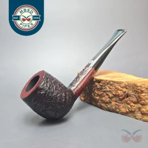 James Upshall Bark Group 5 Partially Rusticated Billiard Estate Briar Pipe, Unsmoked