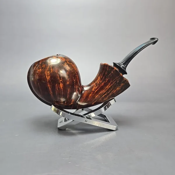 SU Pipes Smooth Blowfish w/ Case Handmade Briar Pipe, New - Image 3