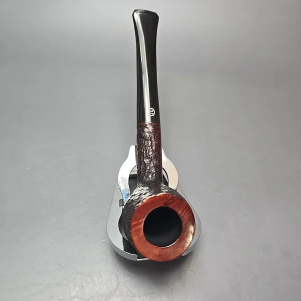 James Upshall Bark Group 5 Partially Rusticated Billiard Estate Briar Pipe, Unsmoked - Image 8