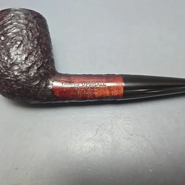 James Upshall Bark Group 5 Partially Rusticated Billiard Estate Briar Pipe, Unsmoked - Image 10
