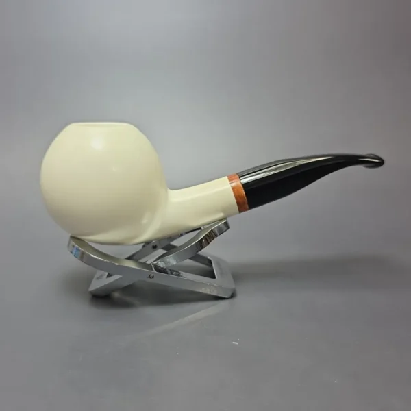 MBSD Meerschaum Deluxe Smooth Brandy Block Meerschaum Pipe, Briar-Mortise, New - Image 7