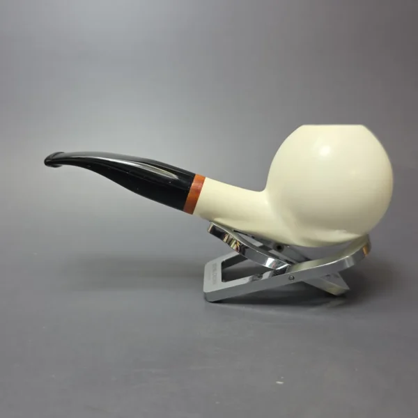 MBSD Meerschaum Deluxe Smooth Brandy Block Meerschaum Pipe, Briar-Mortise, New - Image 9