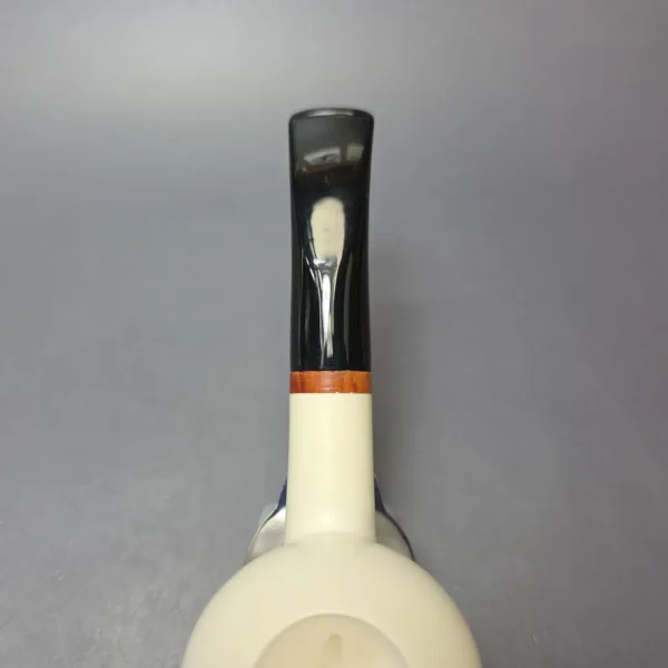MBSD Meerschaum Deluxe Smooth Brandy Block Meerschaum Pipe, Briar-Mortise, New - Image 5