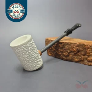 MBSD Meerschaum Deluxe Rusticated Poker Block Meerschaum Pipe, New