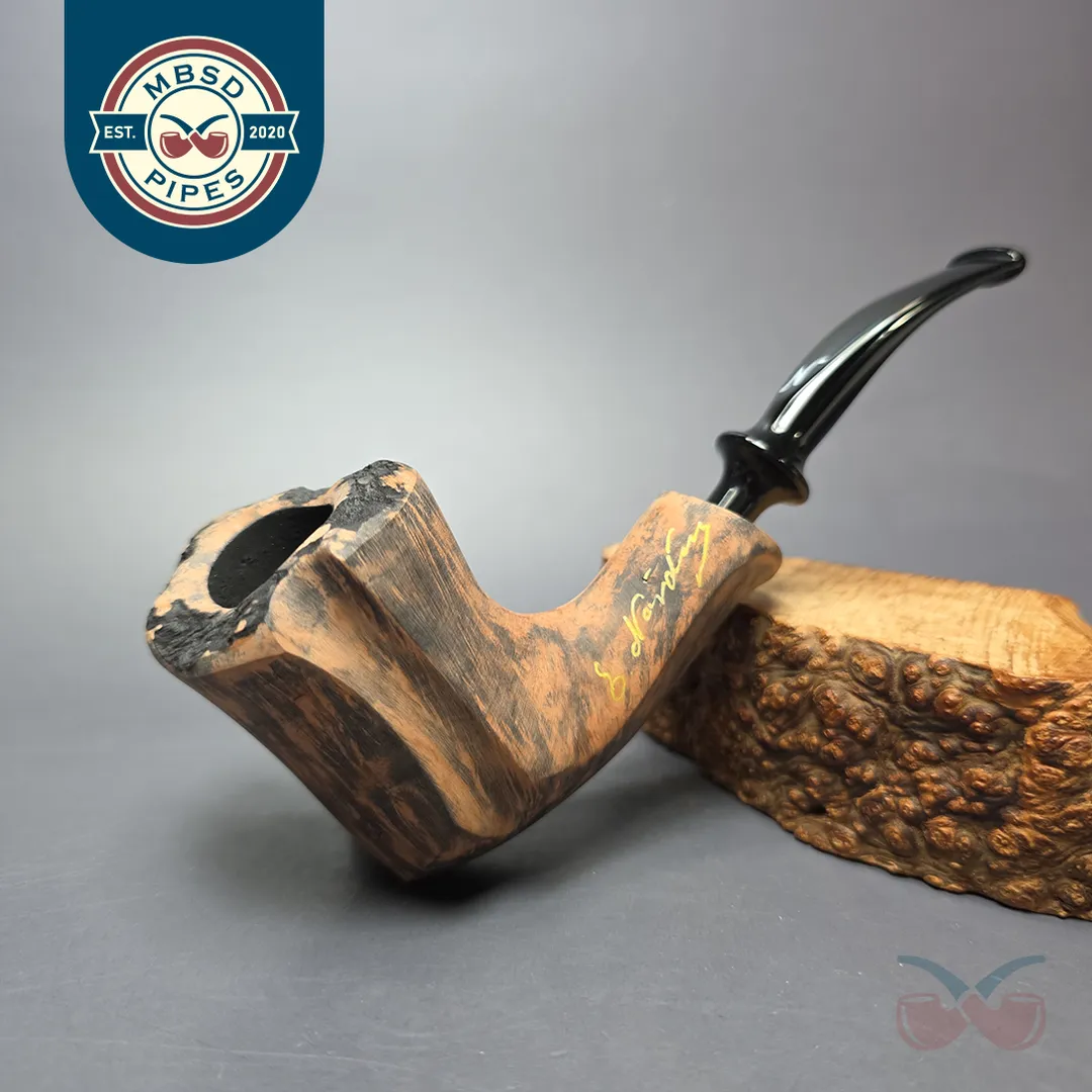 Nording Signature Black Grain Smooth Freehand Estate Briar Pipe, Unsmoked