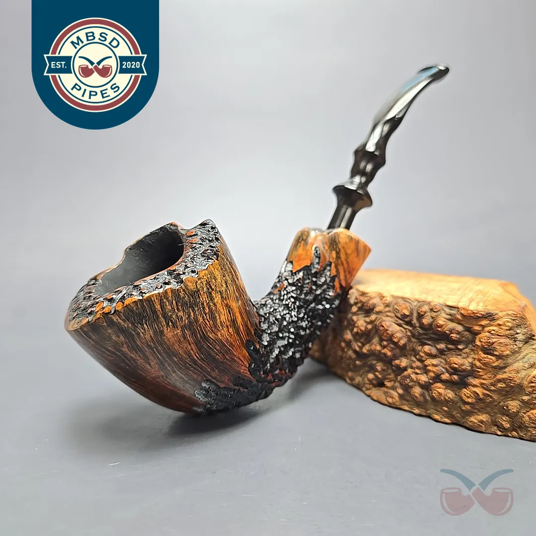 Nording XL Partially Rusticated Freehand Sitter Estate Briar Pipe, Danish Estates