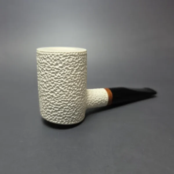 MBSD Meerschaum Deluxe Rusticated Poker Block Meerschaum Pipe, Briar-Mortise, New - Image 6