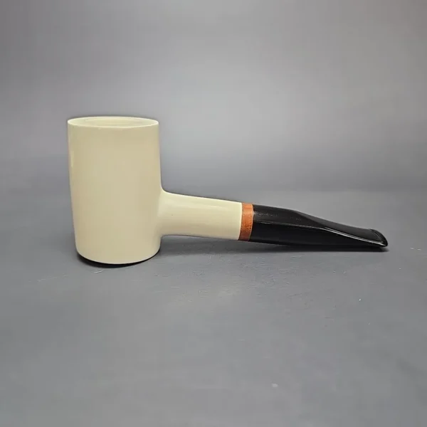 MBSD Meerschaum Deluxe Smooth Poker Block Meerschaum, Pipe Briar-Mortise, New - Image 3