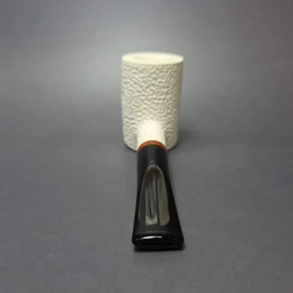 MBSD Meerschaum Deluxe Rusticated Poker Block Meerschaum Pipe, Briar-Mortise, New - Image 9