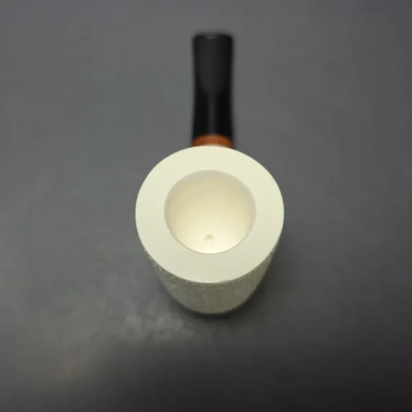 MBSD Meerschaum Deluxe Rusticated Poker Block Meerschaum Pipe, Briar-Mortise, New - Image 4