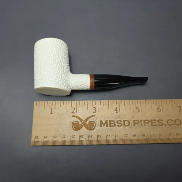 MBSD Meerschaum Deluxe Rusticated Poker Block Meerschaum Pipe, Briar-Mortise, New - Image 5