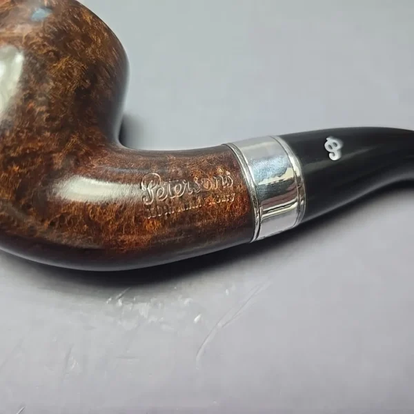 Peterson 160th Anniversary Pat. B Dark Smooth Bent Billiard Briar Pipe, New - Image 10