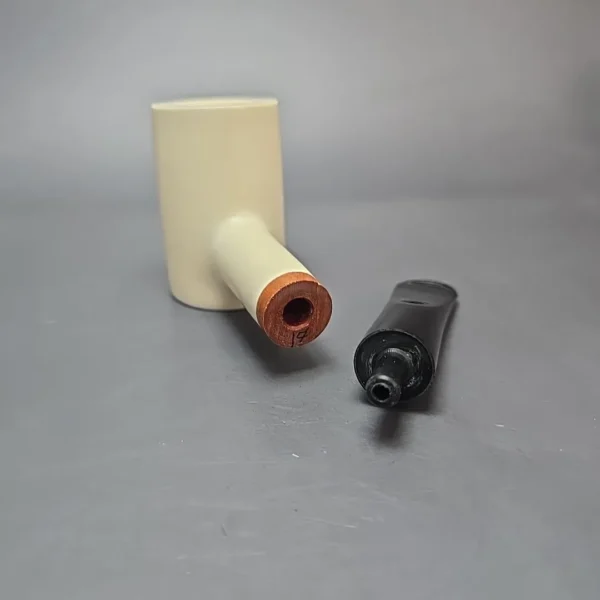 MBSD Meerschaum Deluxe Smooth Poker Block Meerschaum, Pipe Briar-Mortise, New - Image 13