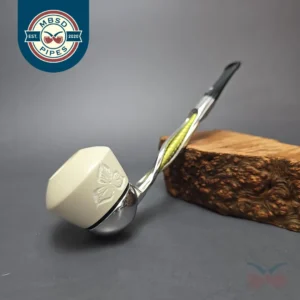 Falcon Shillelagh Green w/ MBSD Meerschaum Dublin Block Meerschaum Bowl Pipe, New