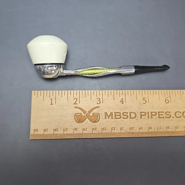 Falcon Shillelagh Green w/ MBSD Meerschaum Dublin Block Meerschaum Bowl Pipe, New - Image 12