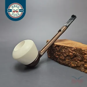 Falcon Extra Dental w/ MBSD Meerschaum Rhodesian Block Meerschaum Bowl Pipe, New