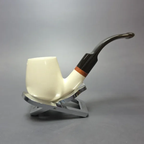 MBSD Meerschaum Deluxe Smooth Brandy Block Meerschaum Pipe, Briar-Mortise, New - Image 8
