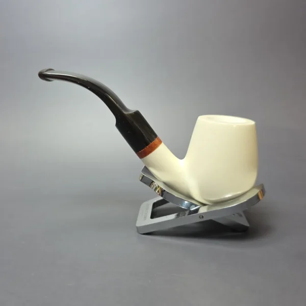 MBSD Meerschaum Deluxe Smooth Brandy Block Meerschaum Pipe, Briar-Mortise, New - Image 7