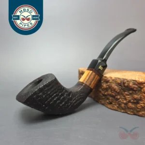 Stanwell Zebrano 204 Sandblasted Panel Horn Estate Briar Pipe, Unsmoked