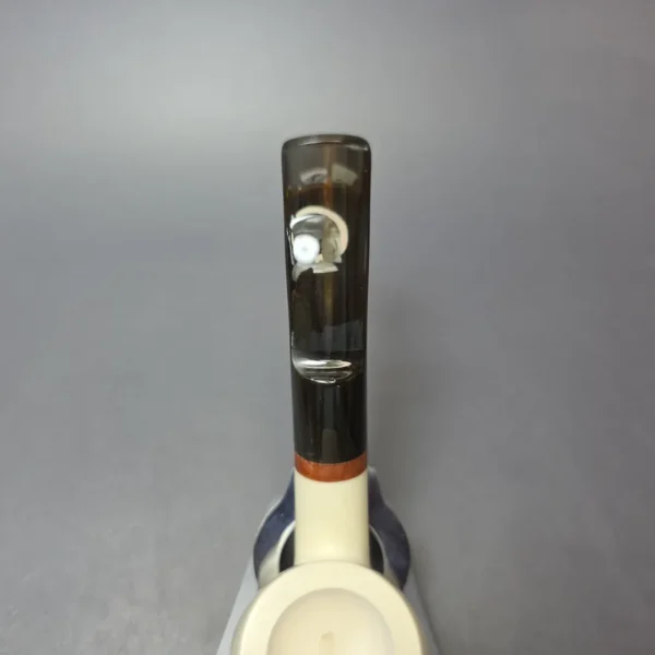 MBSD Meerschaum Deluxe Smooth Brandy Block Meerschaum Pipe, Briar-Mortise, New - Image 5