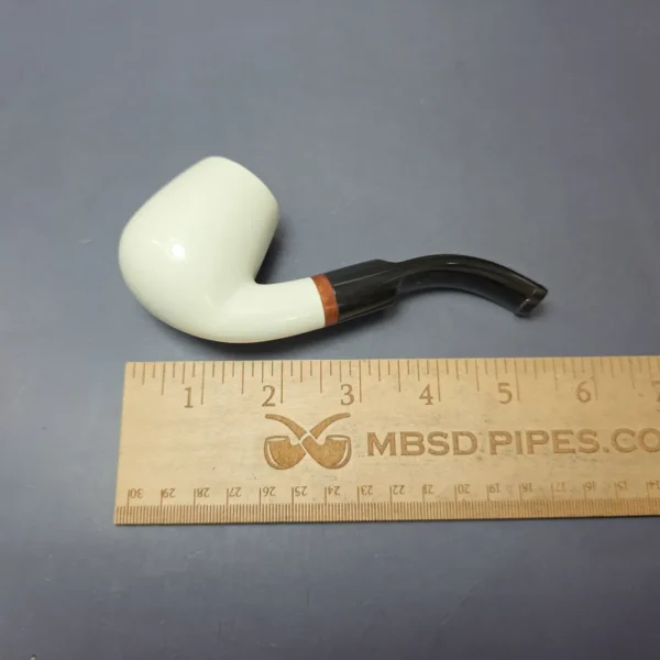 MBSD Meerschaum Deluxe Smooth Brandy Block Meerschaum Pipe, Briar-Mortise, New - Image 3