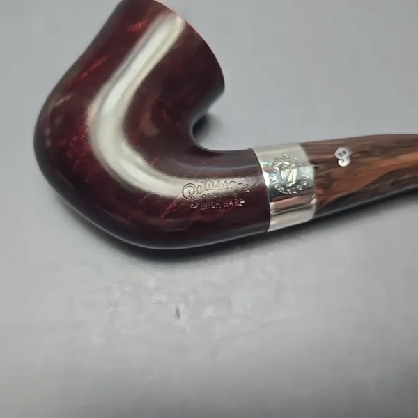 Peterson Irish Harp 05 Smooth Calabash w/ Silver Briar Pipe, New - Image 10