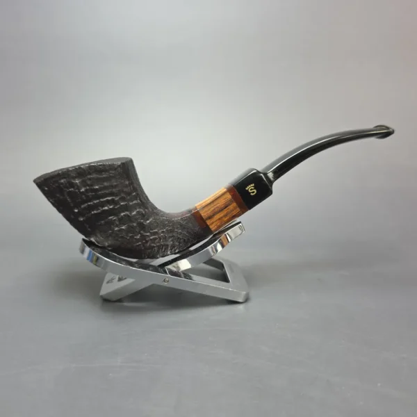 Stanwell Zebrano 204 Sandblasted Panel Horn Estate Briar Pipe, Unsmoked - Image 3
