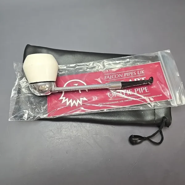 Falcon Chrome Dental w/ MBSD Meerschaum Rhodesian Block Meerschaum Bowl Pipe, New - Image 13