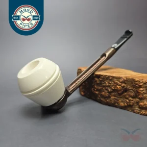 Falcon Extra Dental w/ MBSD Meerschaum Rhodesian Block Meerschaum Bowl Pipe, New