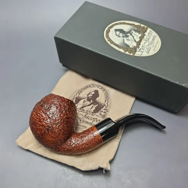 Ser Jacopo Maxima S2 Sandblasted Apple Estate Briar Pipe, Unsmoked - Image 8