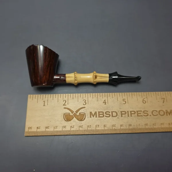 Martin Romijn Smooth Poker w/ Bamboo Handmade Briar Pipe, New - Image 11