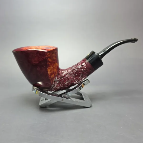 Poul Winslow Crown Viking Partially Rusticated Panel Dublin Estate Briar Pipe, Unsmoked - Image 12