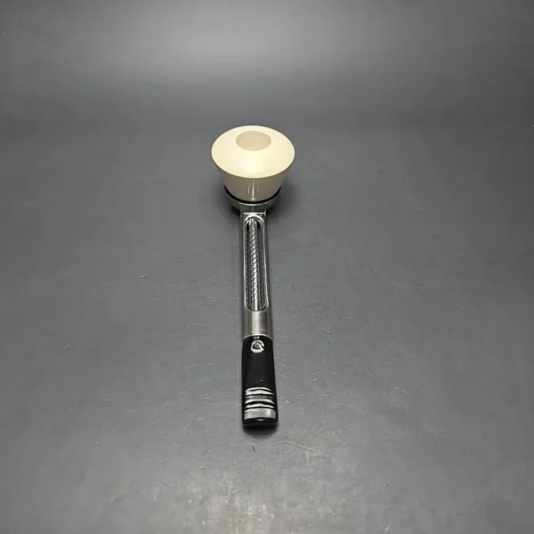 Falcon Chrome Dental w/ MBSD Meerschaum Rhodesian Block Meerschaum Bowl Pipe, New - Image 5