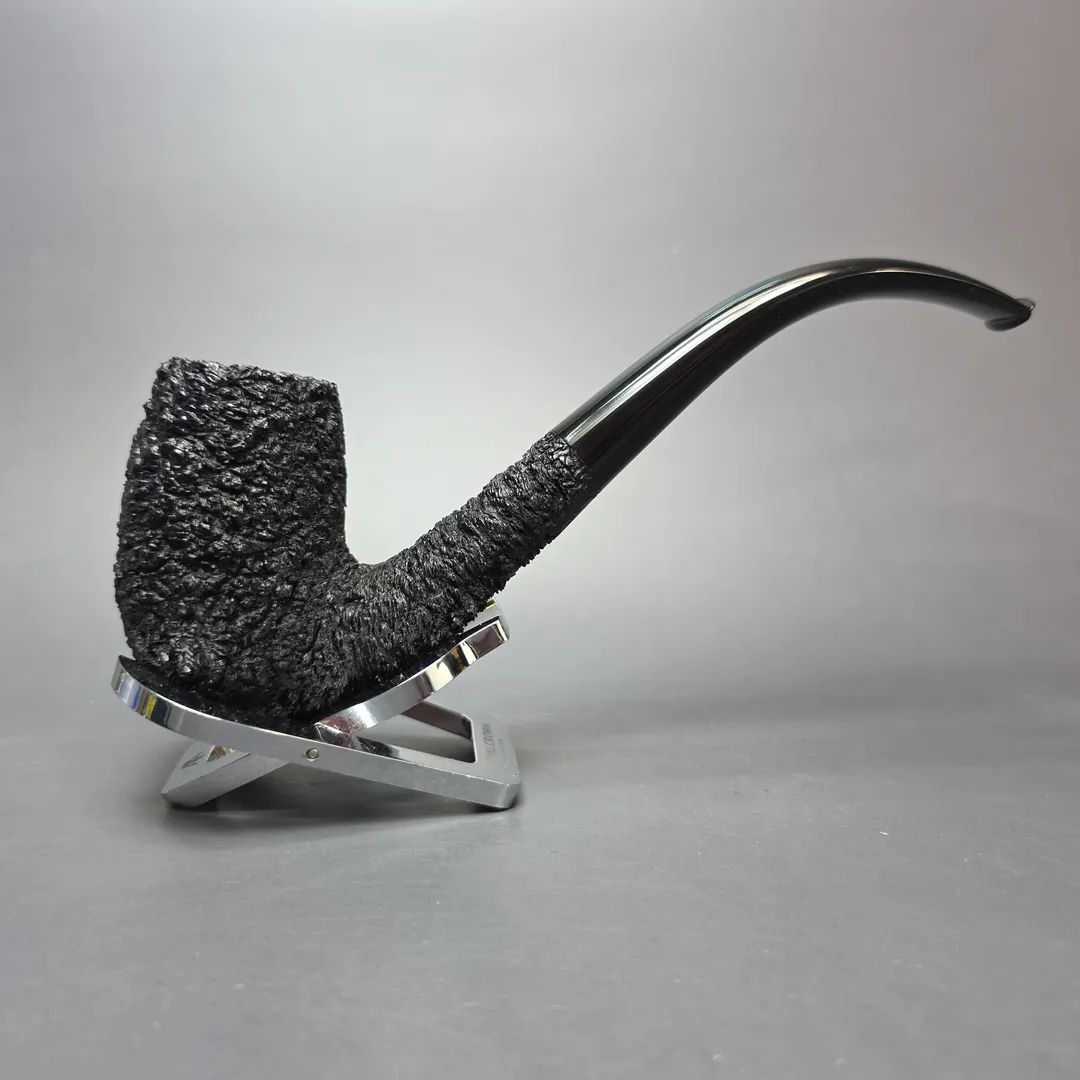 Pipe Tristan Granite Rusticated LC Bent Billiard Handmade Briar Pipe, New - Image 2
