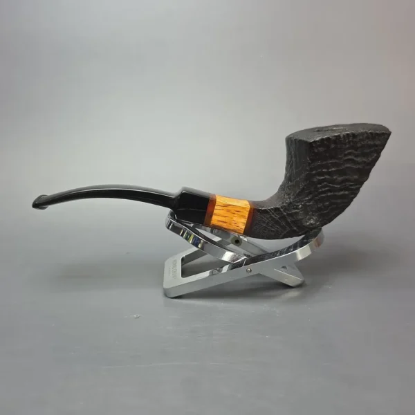 Stanwell Zebrano 204 Sandblasted Panel Horn Estate Briar Pipe, Unsmoked - Image 5