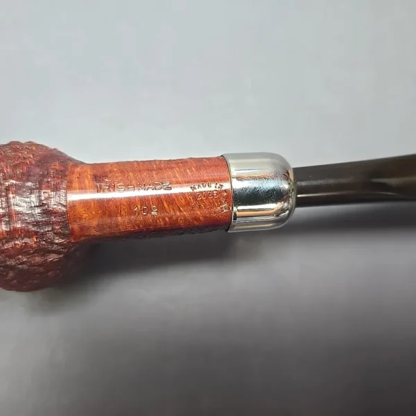 Peterson Irish Made Army 102 Sandblasted Billiard w/ Nickel Briar Pipe, New - Image 10