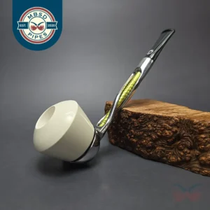 Falcon Shillelagh Green w/ MBSD Meerschaum Rhodesian Block Meerschaum Bowl Pipe, New