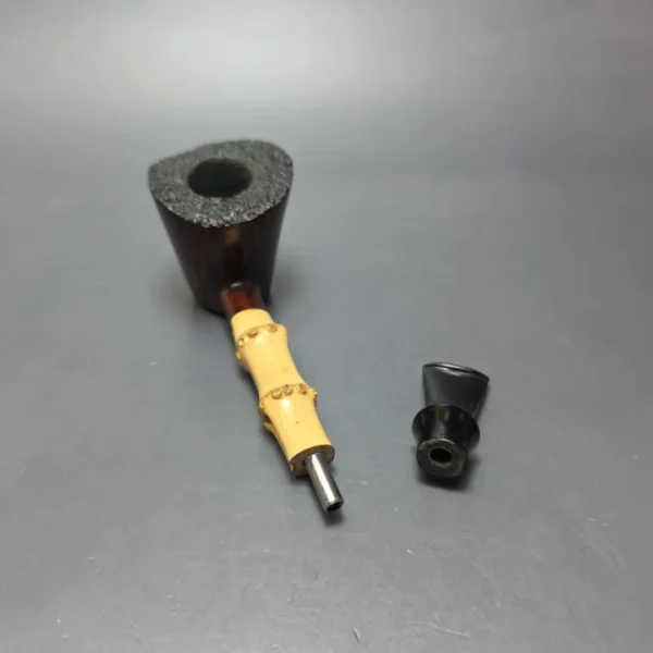 Martin Romijn Smooth Poker w/ Bamboo Handmade Briar Pipe, New - Image 13