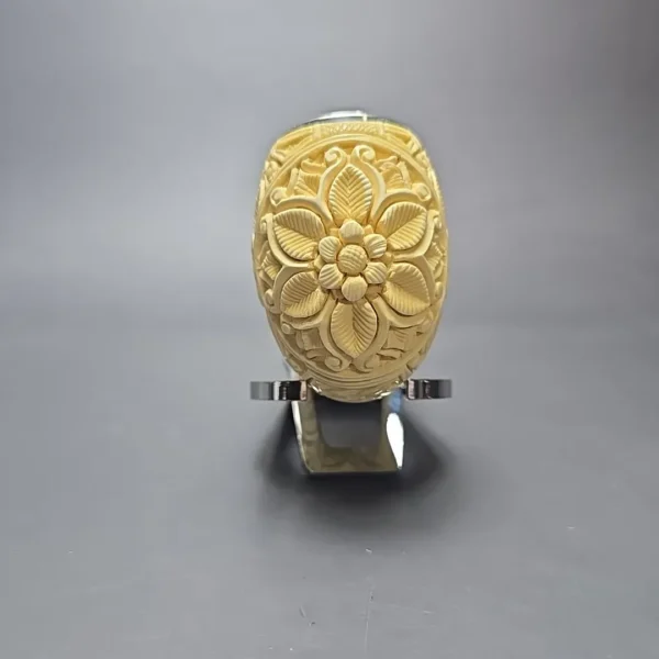 MBSD Meerschaum Double Silver Floral Brandy Reverse Calabash Block Meerschaum Pipe, New - Image 4