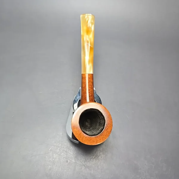 Randy Wiley Feather Carved Bent Billiard Estate Briar Pipe, American Estates - Image 8