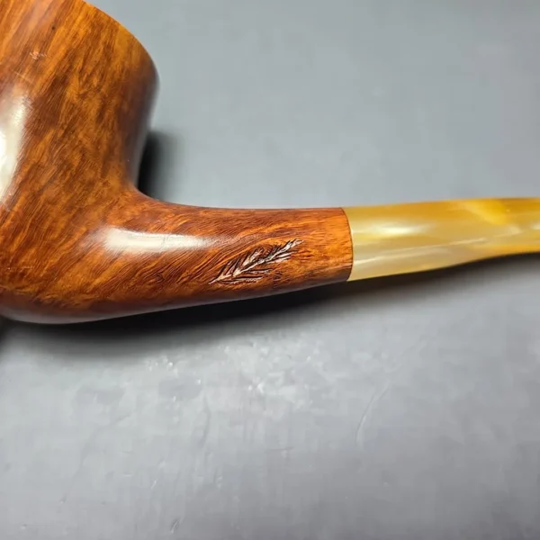 Randy Wiley Feather Carved Bent Billiard Estate Briar Pipe, American Estates - Image 10
