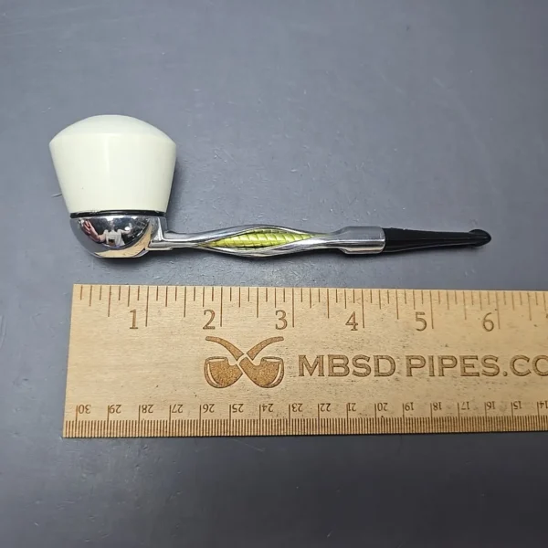 Falcon Shillelagh Green w/ MBSD Meerschaum Rhodesian Block Meerschaum Bowl Pipe, New - Image 10