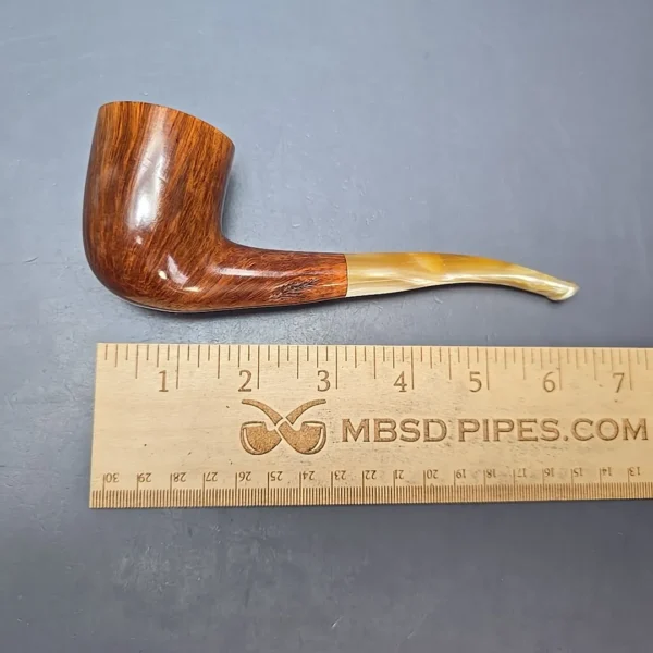 Randy Wiley Feather Carved Bent Billiard Estate Briar Pipe, American Estates - Image 12