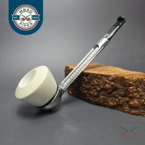 Falcon Chrome Dental w/ MBSD Meerschaum Dublin Block Meerschaum Bowl Pipe, New