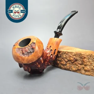 Nording Spruce Cone Partially Rusticated Freehand Estate Briar Pipe, Unsmoked