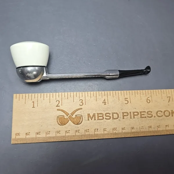 Falcon Chrome Dental w/ MBSD Meerschaum Dublin Block Meerschaum Bowl Pipe, New - Image 10