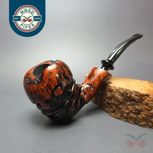Nording Abstract Partially Rusticated Freehand Estate Briar Pipe, Unsmoked
